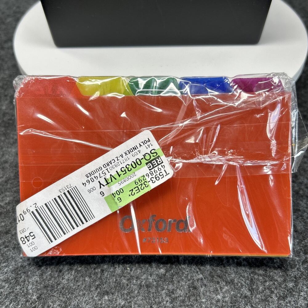 Vintage Oxford 3x5 Index Card Box Bundle Poly A-Z Dividers Black Plastic 1996 - Picture 6 of 10
